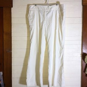 Talbots Winter White Corduroy Wide Leg Pants